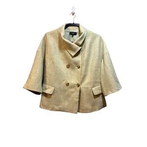 Talbots double breasted wool blazer jacket women’s size 16 yellow green color